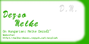 dezso melke business card